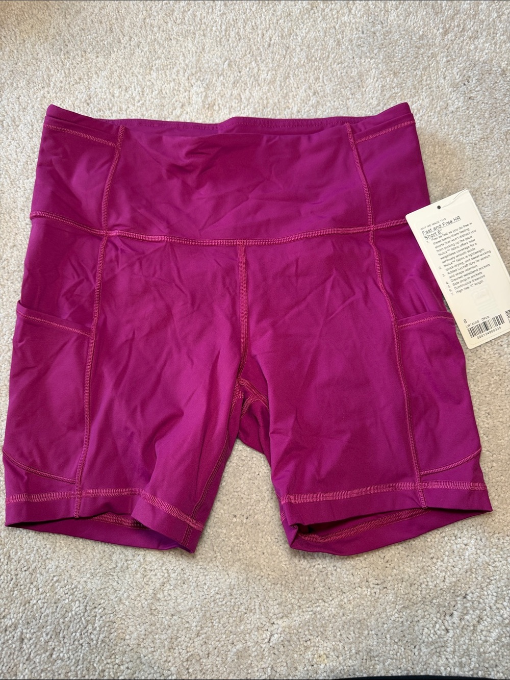 lululemon athletica Magenta High-Rise Athletic Bike Shorts